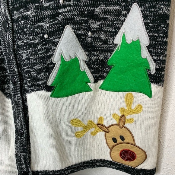 HOLIDAY TIME Christmas Patchwork Sweater Vest Sz 16/18 - Picture 7 of 9